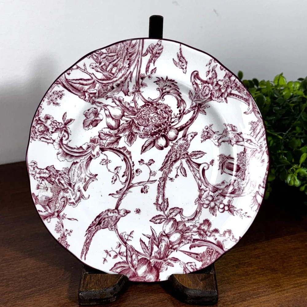 Spode Williamsburg Provincial Garden Cranberry 6.25